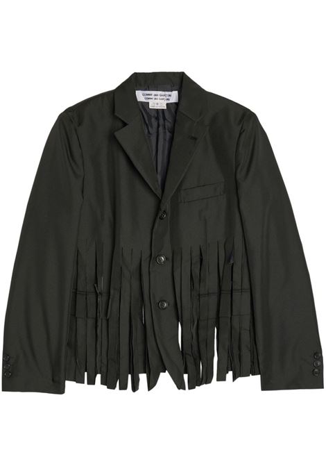 Blazer monopetto con frange in nero di Comme Des Garçons - donna COMME DES GARCONS COMME DES GARCONS | RMJ0021